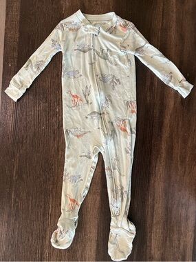Carter's Light Sage Dinosaur Footed One-Piece